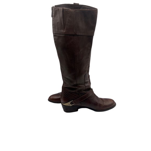 Sam Edelman Women’s size 7B Croc Embossed Leather back zip Boots - Picture 2 of 13